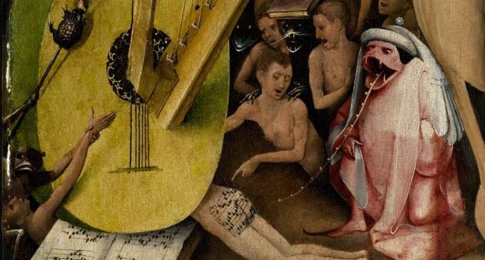 Уроки музыки. На демонической картине эпохи Возрождения ноты записаны прямо на ягодицах музыканта-грешника